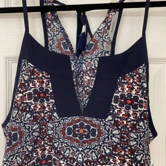Athleta Boho lightweight Breathable V Neck Ajustable Workout navy tank top S - Picture 3 of 6